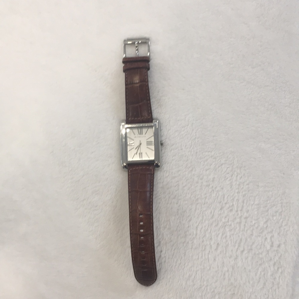 Michael Kors Brown Leather Rectangular Watch - image 2